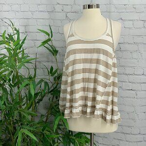 Hem & Thread Brown & Cream Striped Racerback Tank